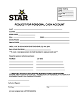 Personal Cash Account Form